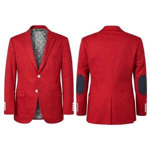 Paisley & Gray Men's Cotton Blazer Slim Fit Modern Classic Cherry Red